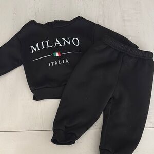 SHEIN Kids Black Sweatpants & Jogger Set